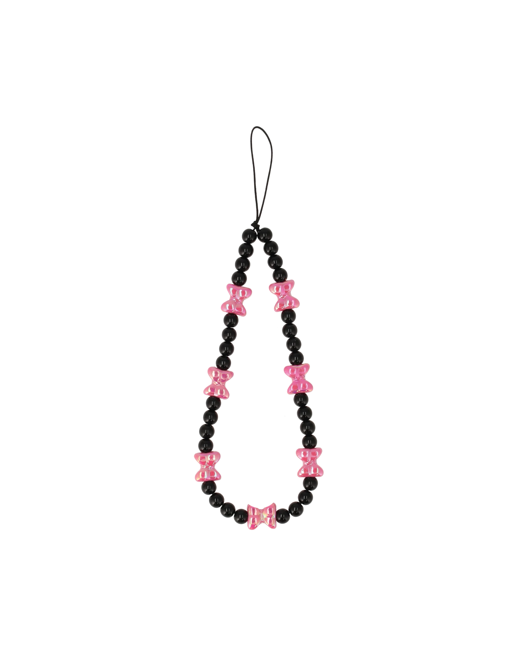 charm pink-black bow
